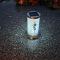 ZNICZ SOLARNY LED LAMPION NA GRÓB STATUETKA CMENTARZ KRZYŻ NOWOSCI RÓŻA