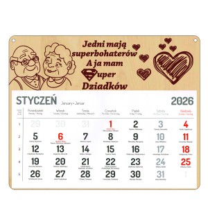 KALENDARZ NA DZIEŃ BABCI DZIADKA SUPER DZIADKOWIE 2026r