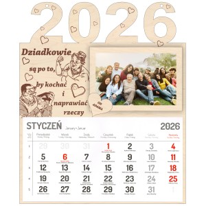 KALENDARZ NA DZIEŃ BABCI DZIADKA WISZĄCY 2026R NAŚCIENNY