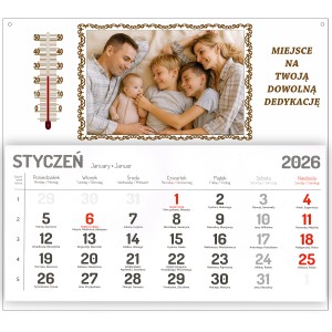 KALENDARZ NA 2026rDZIEŃ BABCI DZIADKA Z TWOJĄ DEDYKACJĄ TERMOMETREM I ZDJĘCIEM