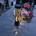 Znicz solarny LED lampion NA GRÓB cmentarz ZŁOTE DRZEWO wieczne duży