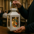 LAMPION ADWENTOWY Latarenka Świąteczna NA RORATY LAMPIONY BIAŁY