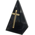 Znicz led ZŁOTY KRZYŻ efekt płomienia LAMPION NA GRÓB cmentarz statuetka