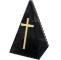Znicz led ZŁOTY KRZYŻ efekt płomienia LAMPION NA GRÓB cmentarz statuetka