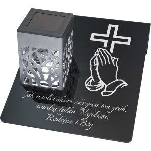 Solarny znicz LED STATUETKA NA CMENTARZ GRÓB DUŻA wieczna lampka nagrobna