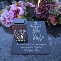Solarny znicz LED STATUETKA NA CMENTARZ GRÓB DUŻA wieczna lampka nagrobna