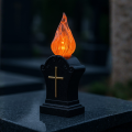 ZNICZ SOLARNY ŚWIECA LED CZARNY WKŁAD DO ZNICZY KRZYŻ CIEPŁY PŁOMIEŃ 17 CM