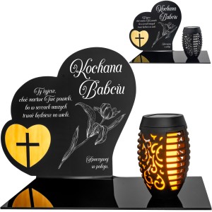 Znicz solarny  LED STATUETKA NA CMENTARZ GRÓB DUŻA wieczna lampka nagrobna
