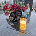 Znicz  LED STATUETKA NA CMENTARZ GRÓB DUŻA wieczna lampka nagrobna LAMPION