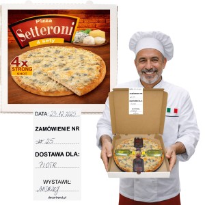 Pudełko na alkohol PIZZA SETTERONI 4SETY prezent dla faceta mężczyzny 18-99
