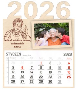 2026 r. PREZENT KALENDARZ NA DZIEŃ BABCI DZIADKA WISZĄCY