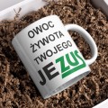 KUBEK ZABAWNY ŚMIESZNY PREZENT DO PRACY OWOC ŻYWOTA TWOJEGO JE ZUS WZORY
