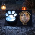 ZNICZ SOLARNY LED dla Psa/Kota statuetka ZE ZDJĘCIEM PUPILA I JEGO IMIĘ lampka 3D łapa