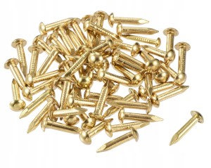 10x1,3mm GWOŹDZIE ZŁOTE  MINI GWOŹDZIKI STALOWE 270szt
