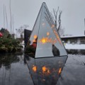 ZNICZ LED efekt płomienia LAMPION na GRÓB cmentarz WIELKANOC BAZIE