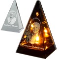 Znicz LED Piramida 20cm PERSONALIZOWANY grawer ZDJĘCIE Babcia Dziadek