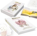 Pamiątka na KOMUNIĘ ŚWIĘTĄ CHRZEST BIBLIA PISMO ŚW nadruk z imieniem