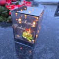 Znicz LED wielkanocny personalizowany z imieniem lampion na groby dekoracja