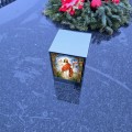 Znicz LED Jezus Zmartwychwstały witraż lampion na grób kapliczka lustro