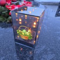 Znicz LED Wielkanocny koszyczek z jajkami lampion na grób dekoracja lustro