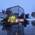 Znicz LED Wielkanocny koszyczek z jajkami lampion na grób dekoracja lustro