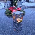 ZNICZ LED efekt płomienia LAMPION na GRÓB cmentarz WIELKANOC BARANEK