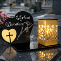 Znicz Kochanym Dziadkom LED Statuetka Pamięci Lampion dzień BABCI DZIADKA