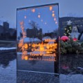 ZNICZ LED LAMPION na GRÓB cmentarz efekt nieskończonego ognia CYTAT RÓŻA