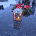ZNICZ LED LAMPION na GRÓB cmentarz efekt nieskończonego ognia CYTAT RÓŻA