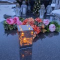 ZNICZ LED LAMPION NA GRÓB efekt nieskończonego ognia CYTAT róże PREMIUM
