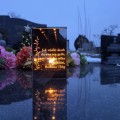 ZNICZ LED LAMPION NA GRÓB efekt nieskończonego ognia CYTAT róże PREMIUM