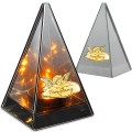 ZNICZ LED efekt płomienia LAMPION na GRÓB cmentarz SZKLANY Duży Lampion
