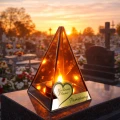 ZNICZ LED efekt płomienia LAMPION na GRÓB cmentarz SZKLANY dla MAMY