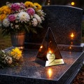 ZNICZ LED efekt płomienia LAMPION na GRÓB cmentarz SZKLANY dla DZIADKA