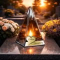 ZNICZ LED efekt płomienia LAMPION na GRÓB cmentarz SZKLANY dla BLISKICH