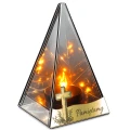 ZNICZ LED efekt płomienia LAMPION na GRÓB cmentarz SZKLANY  Z KRZYŻ