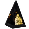 ZNICZ LED efekt płomienia LAMPION na GRÓB cmentarz SZKLANY  ZŁOTY JEZUS