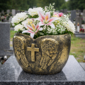Donica cmentarna SERCE ANIOŁ SKRZYDŁA krzyż dekoracja grób DONICZKA