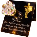 Znicze ZNICZ SOLARNY NA cmentarz GRÓB LED RÓŻA BIAŁY + RGB duży LAMPION